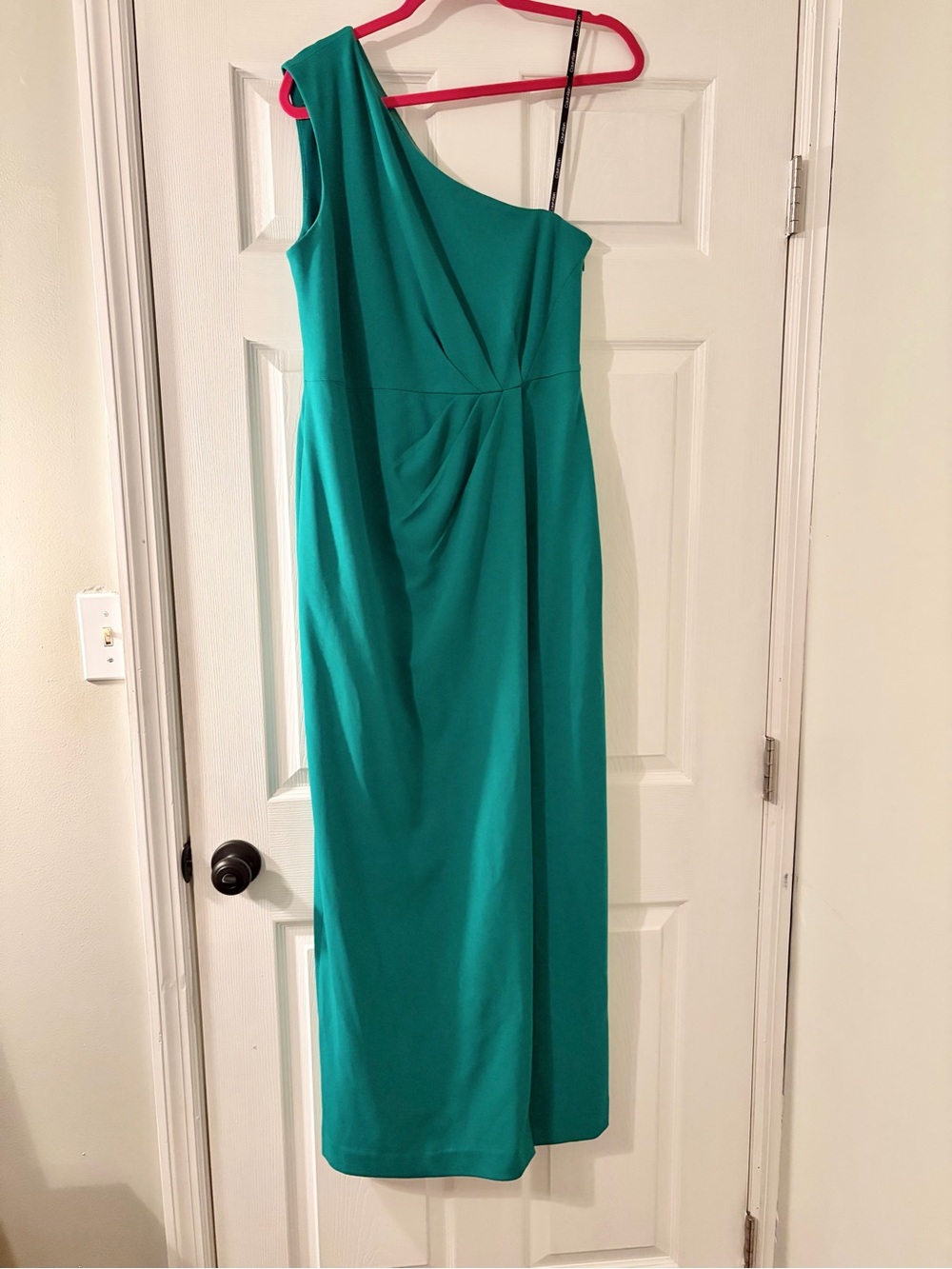 Calvin Klein One-Shoulder emerald-Green maxi dress